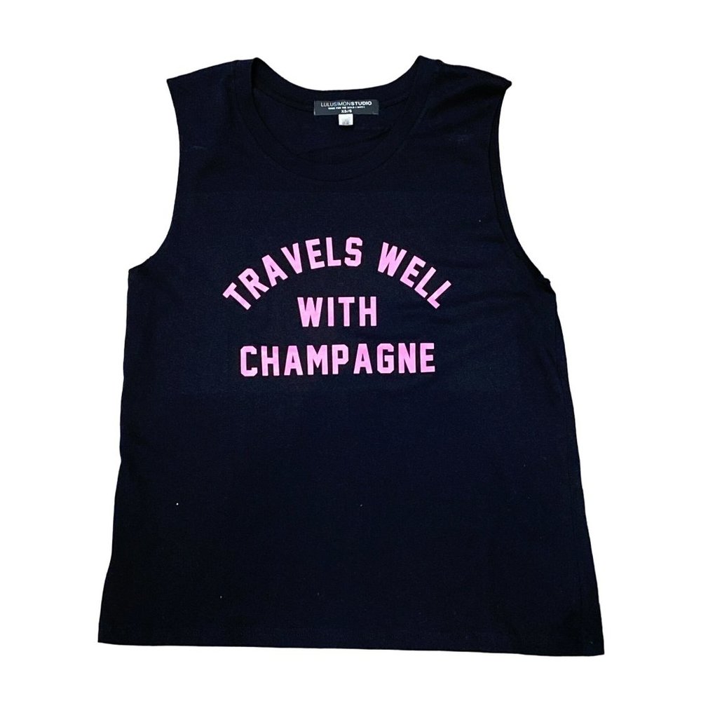 LULUSIMONSTUDIO Champagne Graphic Tee NWT Size XS/Small